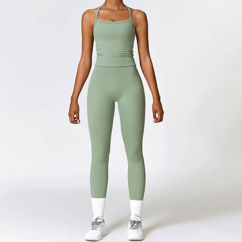 Fitness Yoga Set Gym Sport Suits Sexy Women Sports Wear Girl Clothing Booty Yoga Pants Leggings Bra Top Sportswear