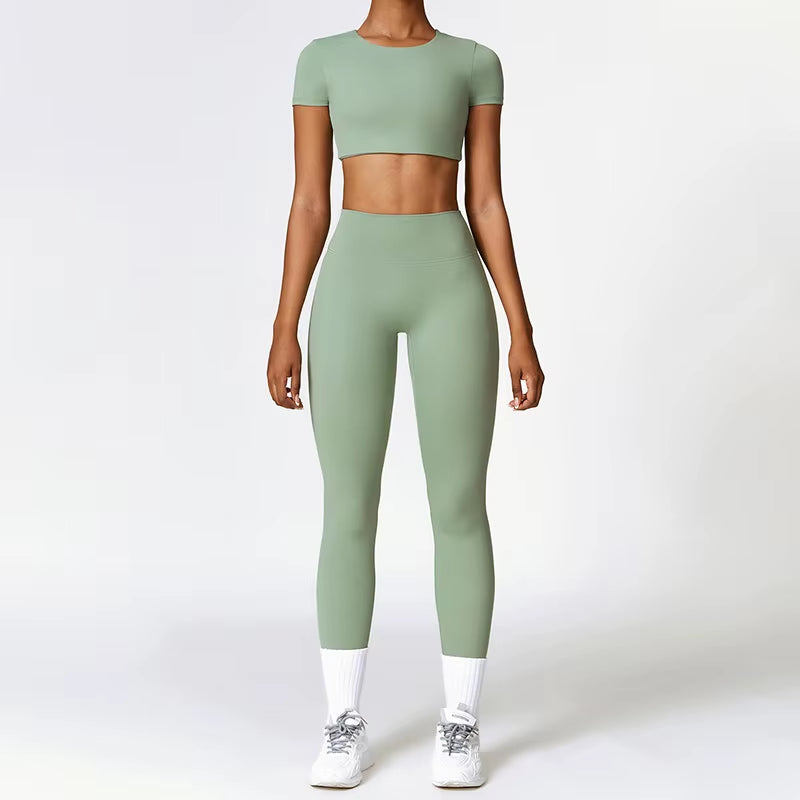 Fitness Yoga Set Gym Sport Suits Sexy Women Sports Wear Girl Clothing Booty Yoga Pants Leggings Bra Top Sportswear