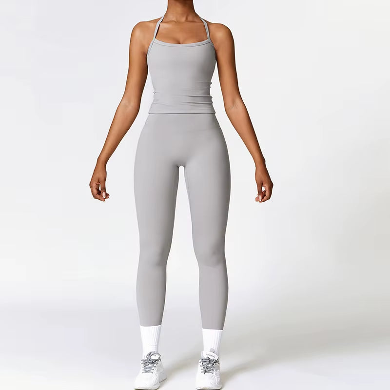 Fitness Yoga Set Gym Sport Suits Sexy Women Sports Wear Girl Clothing Booty Yoga Pants Leggings Bra Top Sportswear