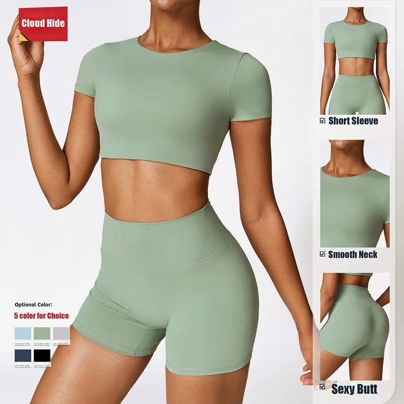 Fitness Yoga Set Gym Sport Suits Sexy Women Sports Wear Girl Clothing Booty Yoga Pants Leggings Bra Top Sportswear