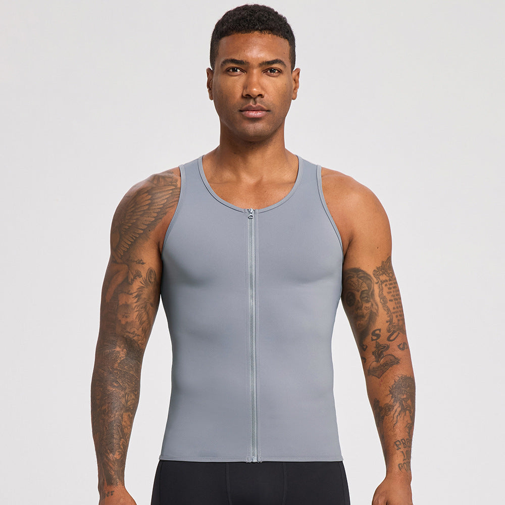 Form-fitting Fitness Top With A Zipper Sports Tank Top