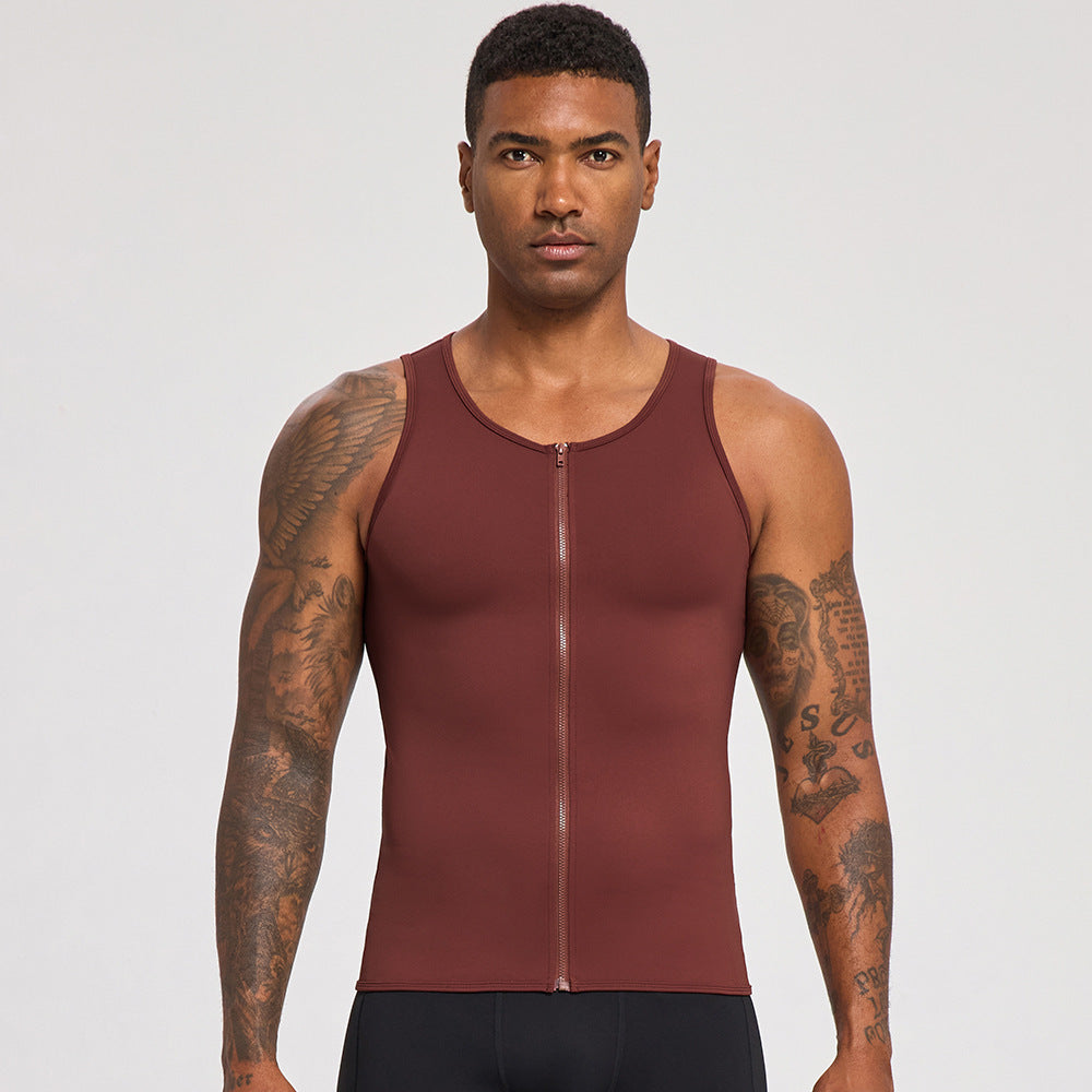 Form-fitting Fitness Top With A Zipper Sports Tank Top