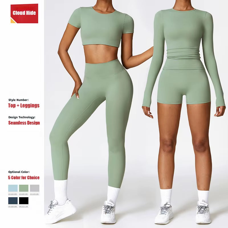 Fitness Yoga Set Gym Sport Suits Sexy Women Sports Wear Girl Clothing Booty Yoga Pants Leggings Bra Top Sportswear