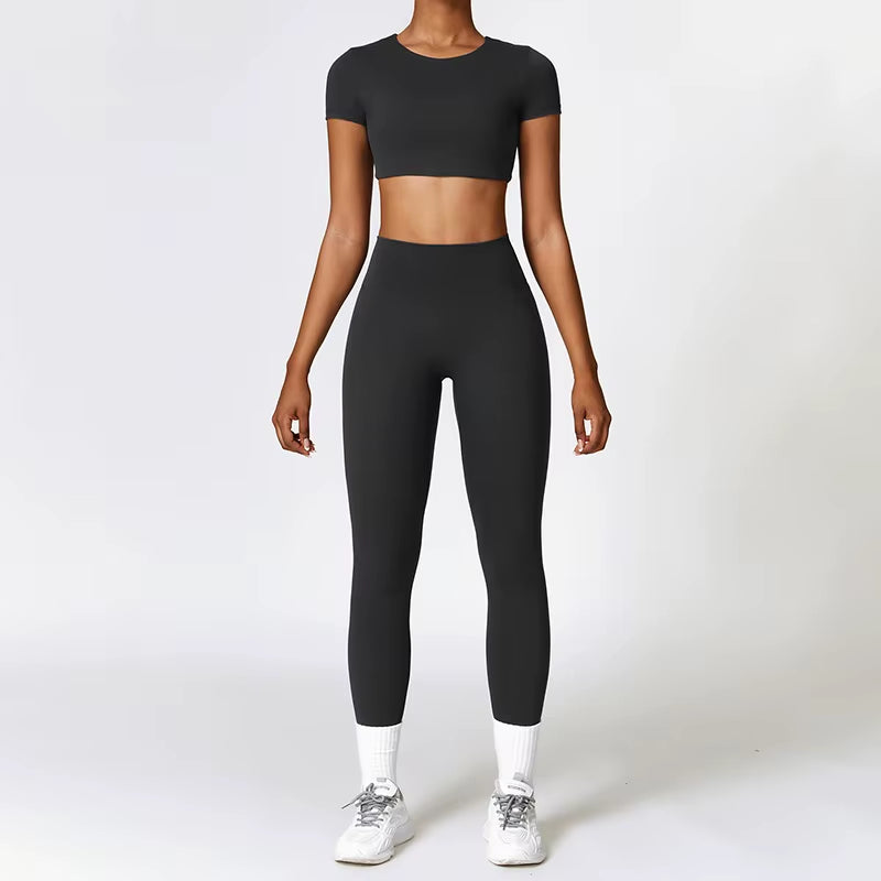 Fitness Yoga Set Gym Sport Suits Sexy Women Sports Wear Girl Clothing Booty Yoga Pants Leggings Bra Top Sportswear