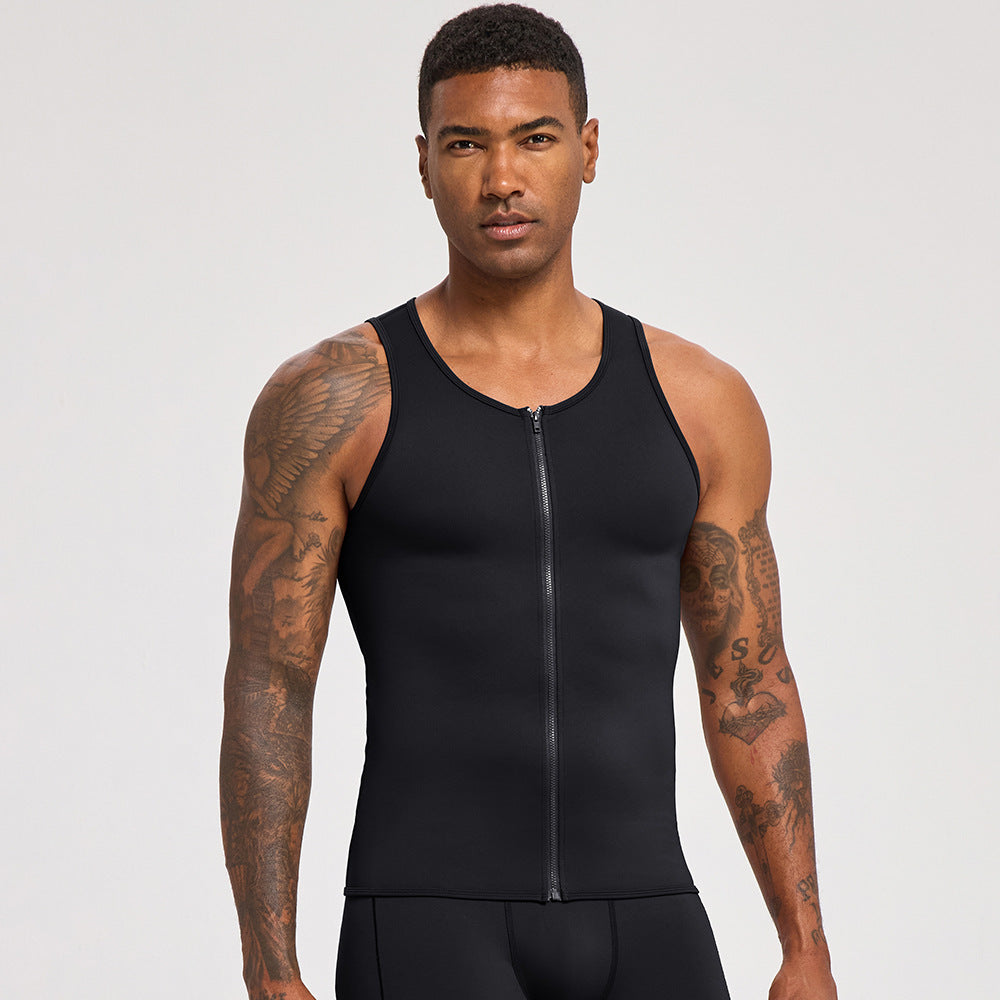 Form-fitting Fitness Top With A Zipper Sports Tank Top