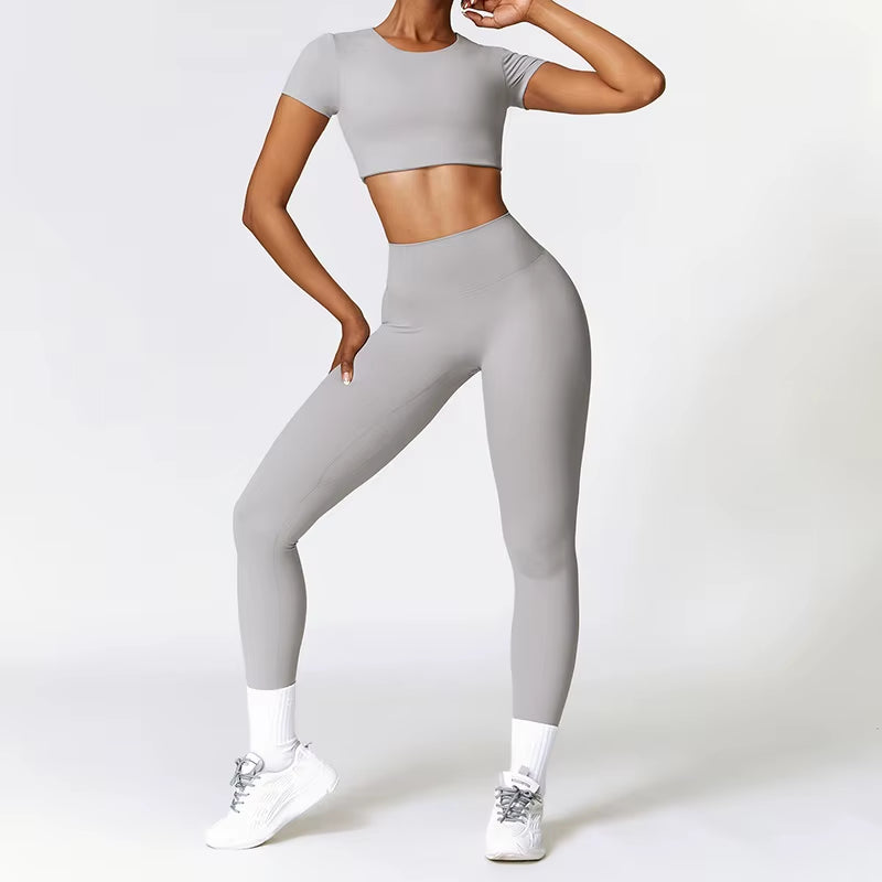 Fitness Yoga Set Gym Sport Suits Sexy Women Sports Wear Girl Clothing Booty Yoga Pants Leggings Bra Top Sportswear