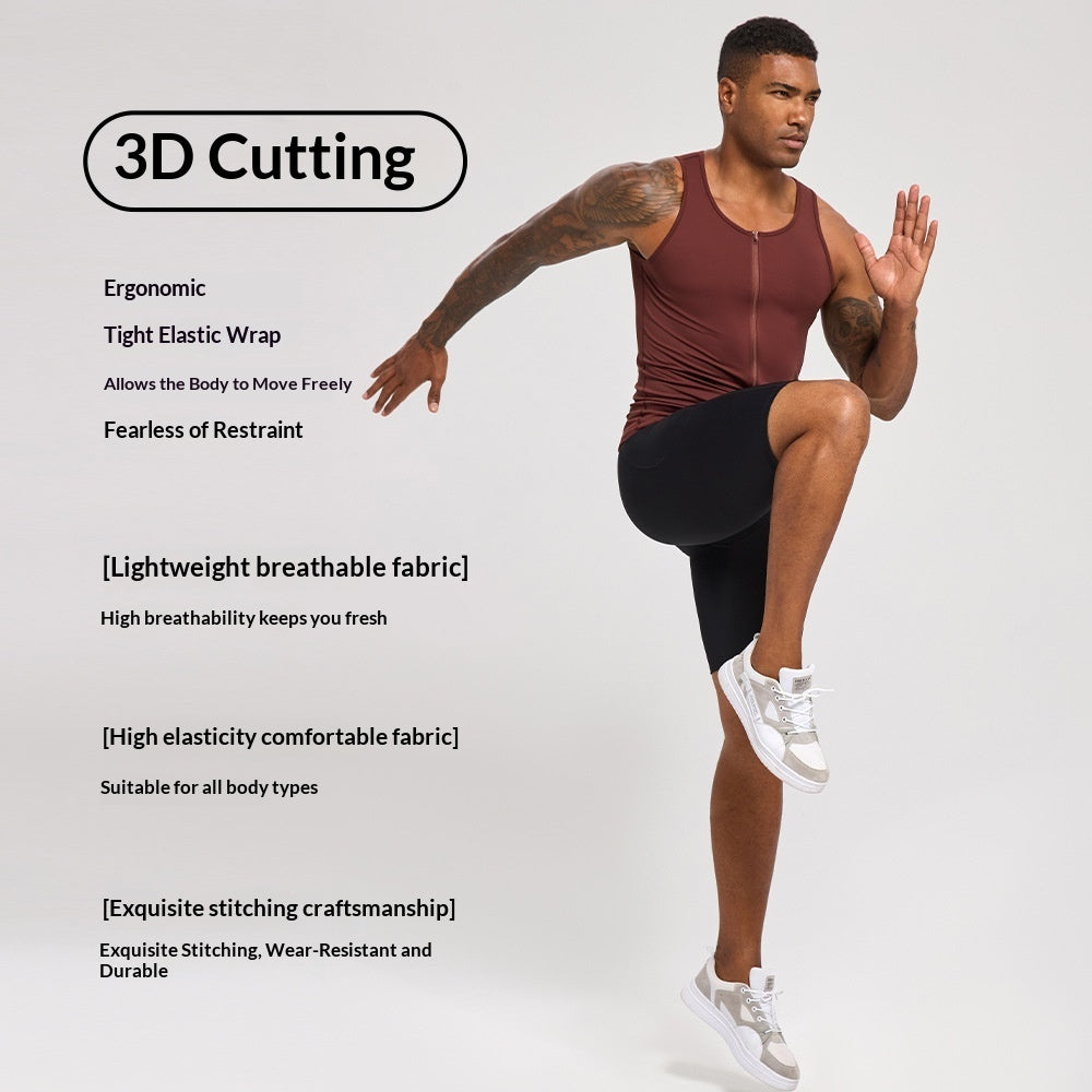 Form-fitting Fitness Top With A Zipper Sports Tank Top