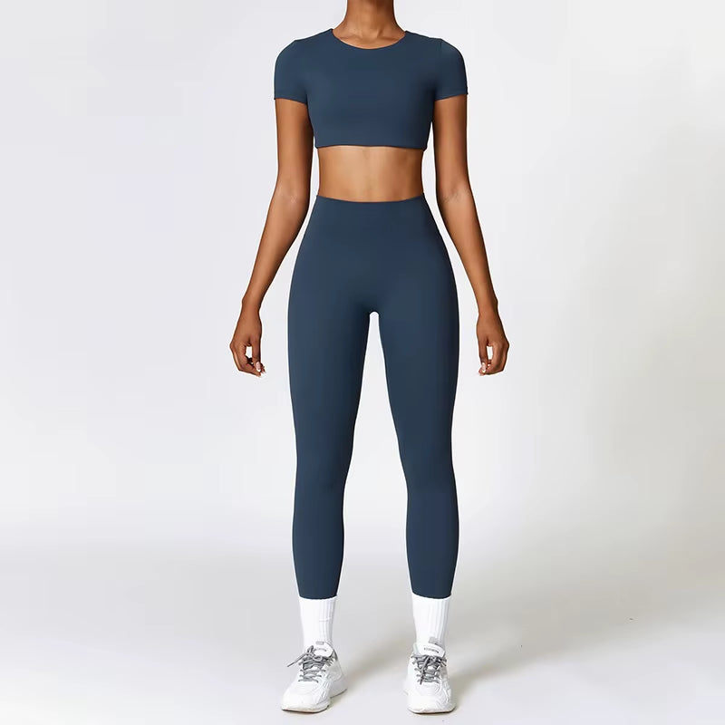 Fitness Yoga Set Gym Sport Suits Sexy Women Sports Wear Girl Clothing Booty Yoga Pants Leggings Bra Top Sportswear