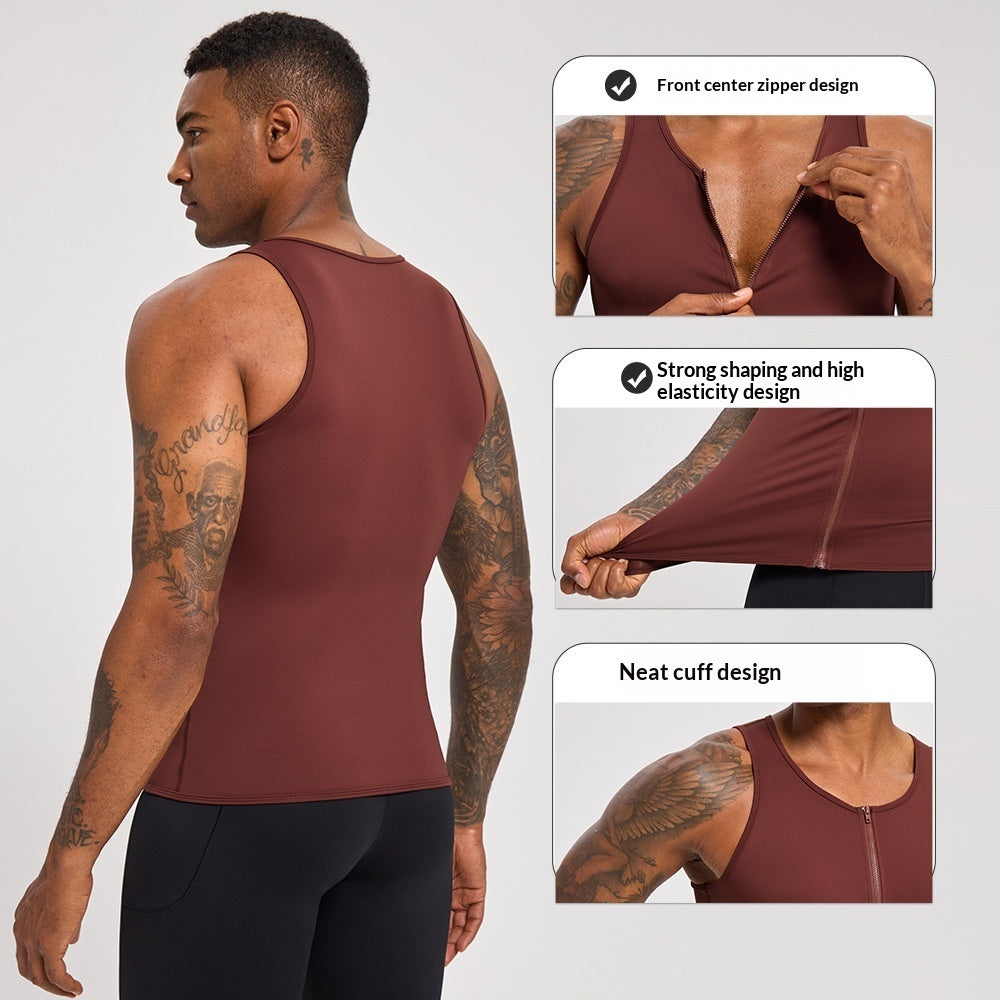 Form-fitting Fitness Top With A Zipper Sports Tank Top